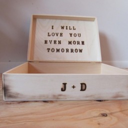 Large Memory Box With Initials & Quote I Love You More Than Did Yesterday, Will Even Tomorrow - thumbnail 2