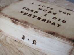 Large Memory Box With Initials & Quote I Love You More Than Did Yesterday, Will Even Tomorrow