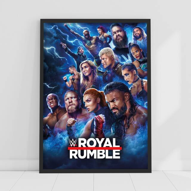 Wwe Print - Royal Rumble Lightning Poster Wrestling Wall Art - image 1