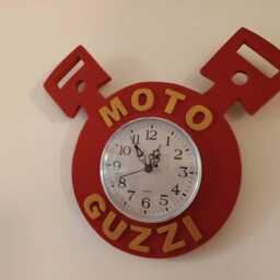 Handmade Moto Guzzi Wooden Wall Clock Garage Decor, Gift For Him, Birthday Gift, Motorcycle Decor, Mancave - thumbnail 4