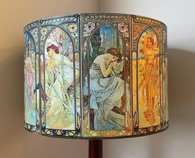 Mucha Lampshade , Light Shade, Art Nouveau, Vintage, Antique Style, Fatta Da Mamma - image 1
