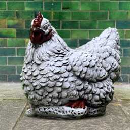 Stone Chicken Statue Farmhouse Garden Decoration Concrete Hen Sculpture Yard Ornament Cement Figurine Country Home Art - thumbnail 3