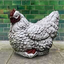Stone Chicken Statue Farmhouse Garden Decoration Concrete Hen Sculpture Yard Ornament Cement Figurine Country Home Art - thumbnail 4