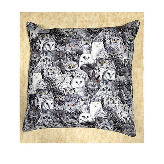 Great Gothic Owl Fabric Cushion Cover Fits 18 - image 1