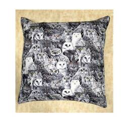 Great Gothic Owl Fabric Cushion Cover Fits 18