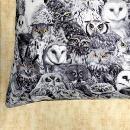Great Gothic Owl Fabric Cushion Cover Fits 18 - thumbnail 3