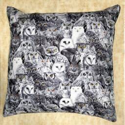 Great Gothic Owl Fabric Cushion Cover Fits 18 - thumbnail 2