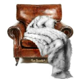 Plush Faux Fur Throw Blanket, Black Tipped Arctic Wolf Shag, Usa