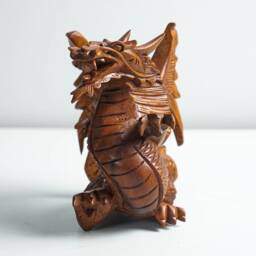 Wooden Dragon Statue, Unique Sculpture, Chinese Dragon, Mystical Animal, Handmade, Home Decor, Gift For Her, Birthday - thumbnail 3