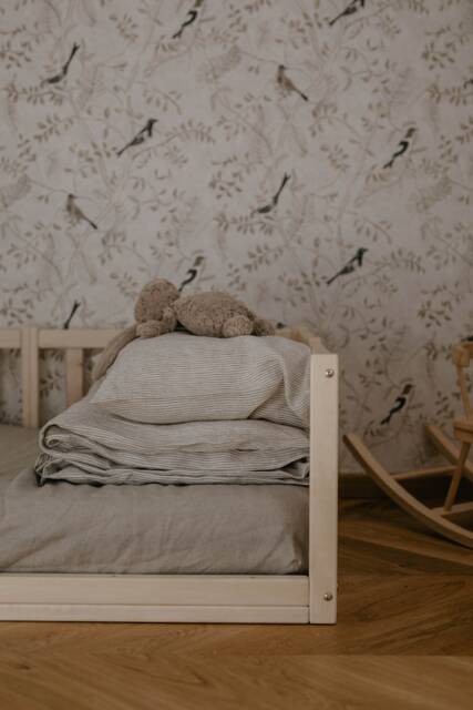 Linen Baby Cot Fitted Sheet Hypoallergenic Crib Bedding - image 1