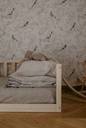Linen Baby Cot Fitted Sheet Hypoallergenic Crib Bedding - thumbnail 1
