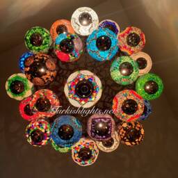 Turkish Mosaic Chandelier With 25 Large Globes , ID 158 - thumbnail 3
