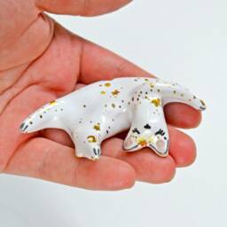 Moon Phases Cat Figurine, Celestial Art, Galaxy Sculpture, Crescent Cat, Sailor Moon, Ceramic Crazy Lady, Milky Way