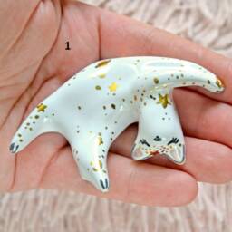Moon Phases Cat Figurine, Celestial Art, Galaxy Sculpture, Crescent Cat, Sailor Moon, Ceramic Crazy Lady, Milky Way - thumbnail 3