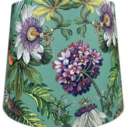 Tropical Bird Lampshade For Ceiling & Table Lamps - Green Botanical Drum Light Shade - thumbnail 3