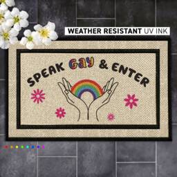 Pride Month Door Decor - Handmade Personalized Rainbow Doormat