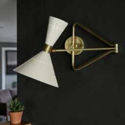 Mid Century Modern Brass Stilnovo Style Sputnik Wall Sconce Light - thumbnail 2