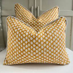 Cushions Made in Fermoie Wicker Luxury Designer Decorative Yellow Linen Cushion Pillow Throw Cover