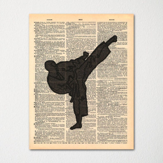 Martial Arts Dictionary Art Print/Vintage Paper