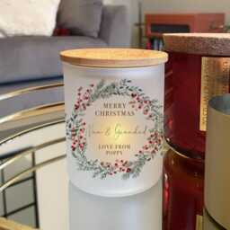 Personalised Christmas Candle - Nanny Gift Grandparent Candles Present For Nan First - thumbnail 2