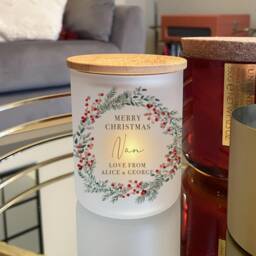 Personalised Christmas Candle - Nanny Gift Grandparent Candles Present For Nan First - thumbnail 1