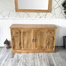Hand Crafted Solid Oak Bathroom Cabinet - Contemporary Storage