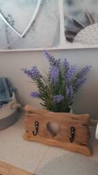 Solid Oak Wooden Key Holder .rustic With Heart Cut Out - thumbnail 2