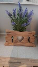 Solid Oak Wooden Key Holder .rustic With Heart Cut Out