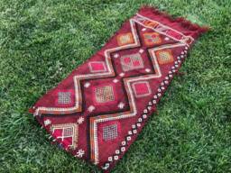 Organic Kilim, Rugs For Gift, Turkey Red Car Mat Turkish Vintage Rug 1, 3x2, 7 Ft Small - thumbnail 1