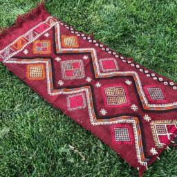 Organic Kilim, Rugs For Gift, Turkey Red Car Mat Turkish Vintage Rug 1, 3x2, 7 Ft Small - thumbnail 3