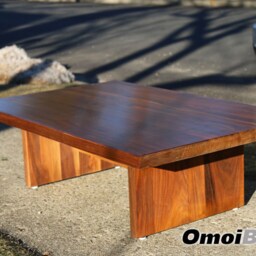 Modern Walnut Coffee Table - Rectangle. Low Profile - Light Wood Coffee Table. Modern Table - thumbnail 3