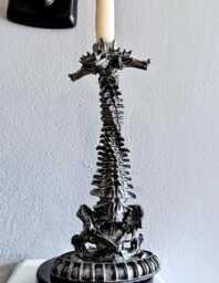 Helix Ossuary Spine Candlestick Holder, Hand Sculpted Resin Sculpture- Spooky Gothic Candle, Spine Candle For Halloween Gift & Decor - thumbnail 1