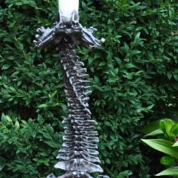 Helix Ossuary Spine Candlestick Holder, Hand Sculpted Resin Sculpture- Spooky Gothic Candle, Spine Candle For Halloween Gift & Decor - thumbnail 2