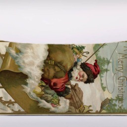 Vintage Santa Claus St Nick Christmas - Cushion Cover Case Or Stuffed With Insert - thumbnail 2