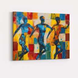 Modern Geometric Runners Colour Block Sports Artwork Canvas Wall Art Print Decor Picture Ready To Hang - thumbnail 4