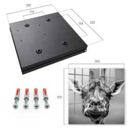 Giraffe Portrait Wall Mounted Key Cabinet, Gray Box For Wall, Photographic Animals, Wildlife Lovers - thumbnail 4