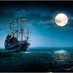 Pirate Ship Moon Sea Galleon Large Canvas Art Custom Print Gift A0 A1 A2 A3 A4 - thumbnail 2