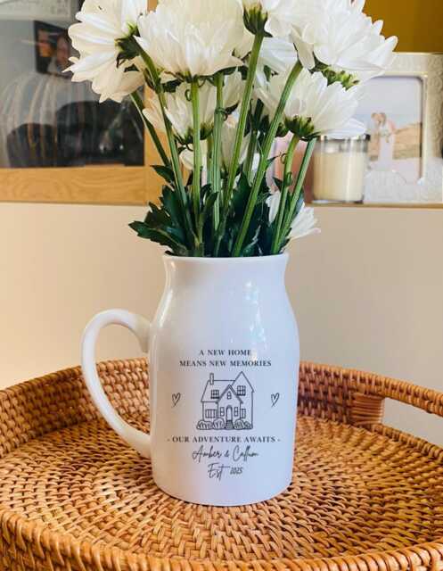 Personalised New Home Gift - Small Vase Housewarming Moving in Couples Christmas First UK - image 1