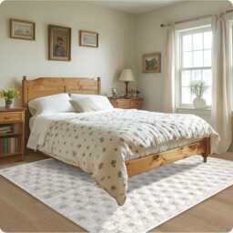 Hand Tufted White Checkered Moroccan Rug, Shag Checker Rug, Large Area Berber Rug - thumbnail 2