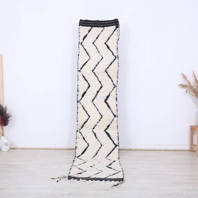 Moroccan Runner Rug, Hallway Rug, Beni Ourain Rug , 2x9 Ft - image 1