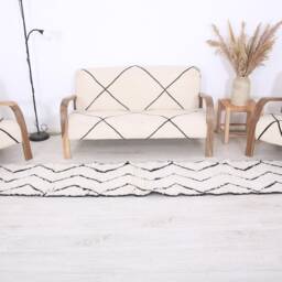 Moroccan Runner Rug, Hallway Rug, Beni Ourain Rug , 2x9 Ft - thumbnail 4