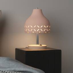 Cutout Ceramic Table Lamp, Contemporary Bedside Lighting - Naaya Bell Cross - thumbnail 2