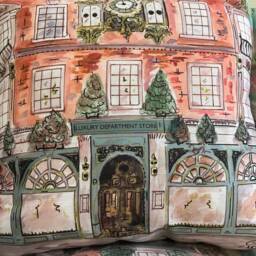 Fortnum & Mason Inspired Cushion, Shop Window, London Department Store - thumbnail 4