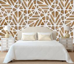 3D White Spiderweb Wallpaper Wall Sticker Decor Wooden Background Mural Self Adhesive Exclusive Design Photo - thumbnail 1