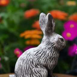 Cement Easter Bunny Statue Concrete Rabbit Sculpture Garden Figurine Stone Outdoor Decoration Cottontail Yard Ornament Animal Gift - thumbnail 4