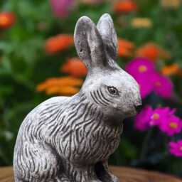 Cement Easter Bunny Statue Concrete Rabbit Sculpture Garden Figurine Stone Outdoor Decoration Cottontail Yard Ornament Animal Gift - thumbnail 3