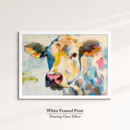 Cow Abstract Pastel Oil Painting Framed Print & Canvas Large Luxury Wild Animal Wall Art Poster Home Decor Interior Lover Gifts - thumbnail 3