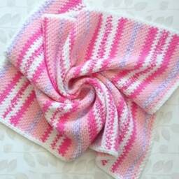 Crochet Baby Blanket, Cot Pram Bedding, Nursery Decor, Girl Gifts, Babyshower, Pink, Newborn, Toddler - thumbnail 2