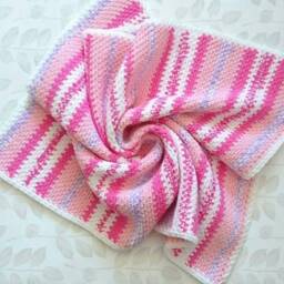 Crochet Baby Blanket, Cot Pram Bedding, Nursery Decor, Girl Gifts, Babyshower, Pink, Newborn, Toddler - thumbnail 1