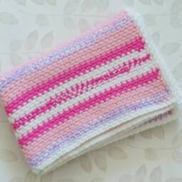 Crochet Baby Blanket, Cot Pram Bedding, Nursery Decor, Girl Gifts, Babyshower, Pink, Newborn, Toddler - thumbnail 3